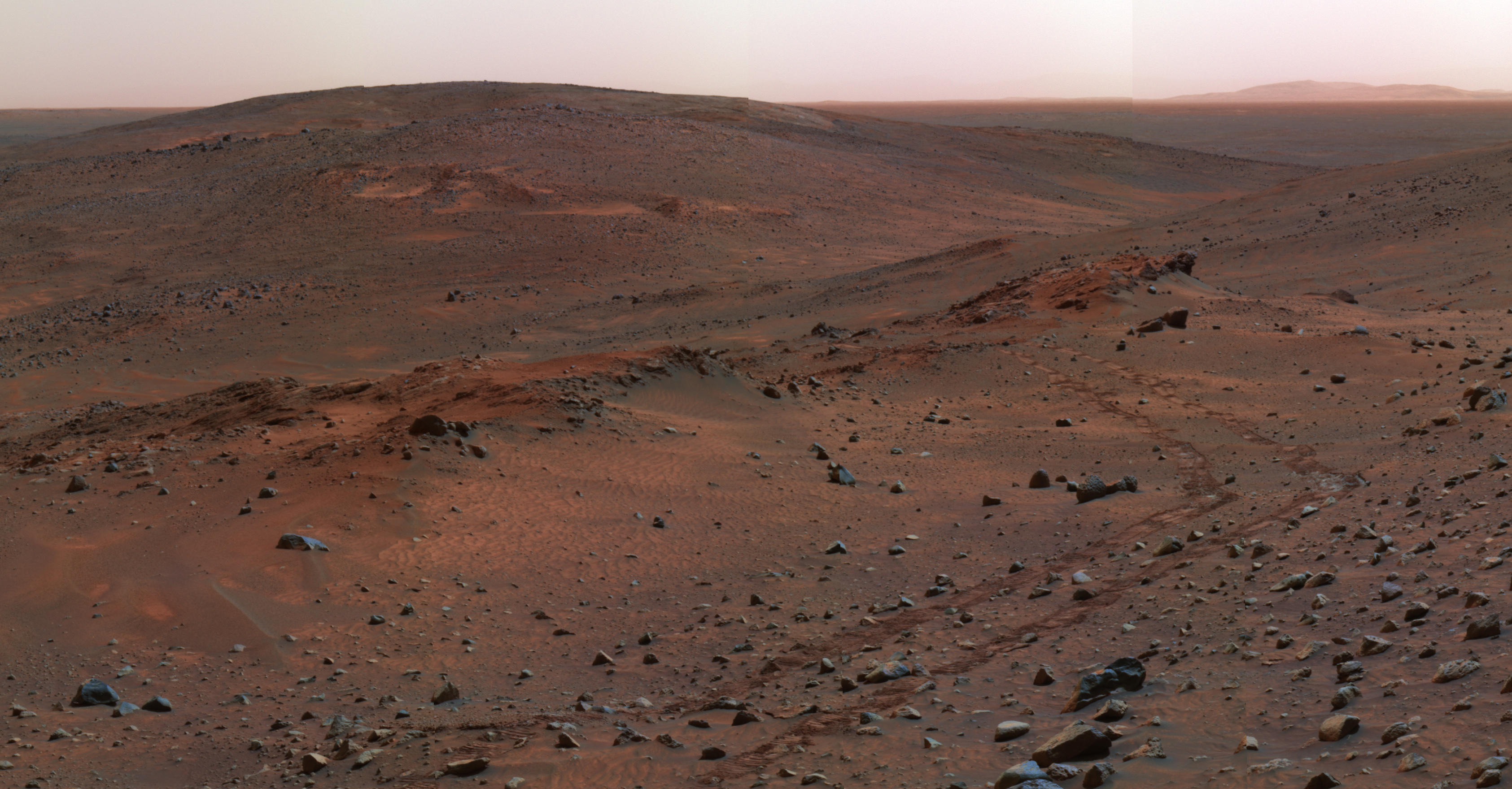 Vista de Marte. Imagen: NASA/JPL. Fuente: Wikipedia.