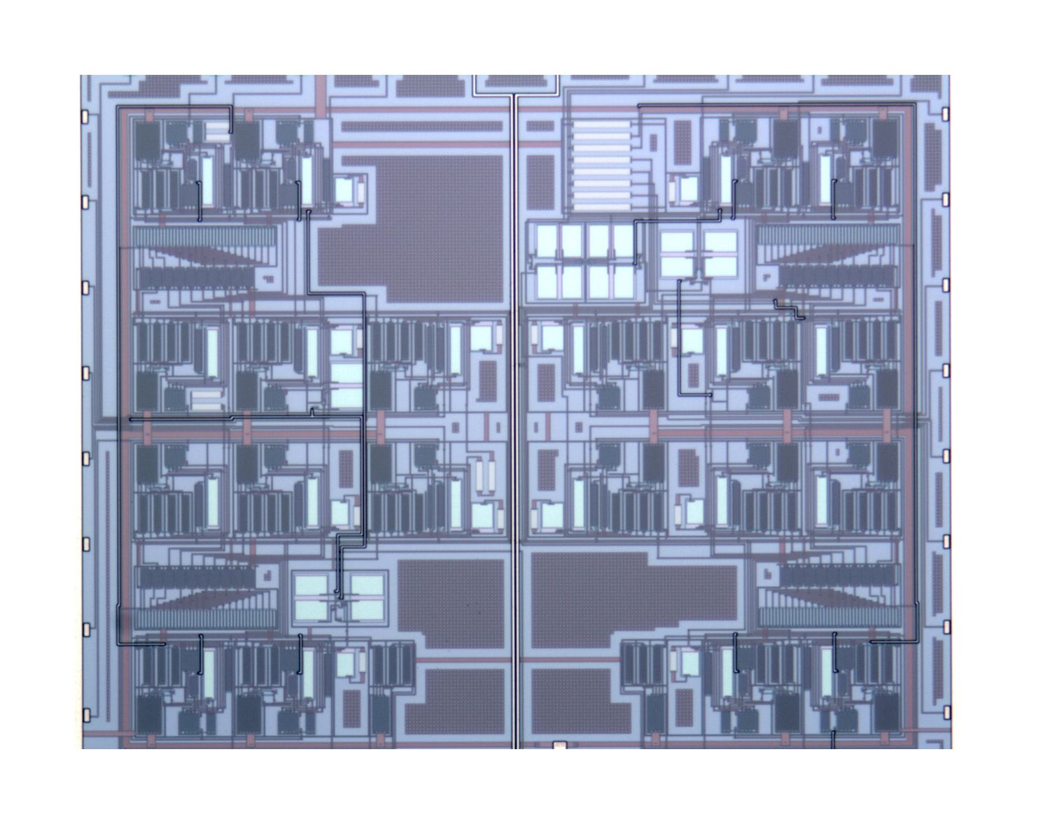 Microfotografía del chip, que tiene un tamaño aproximado de 1 milímetro cuadrado. Fuente: UPNA.