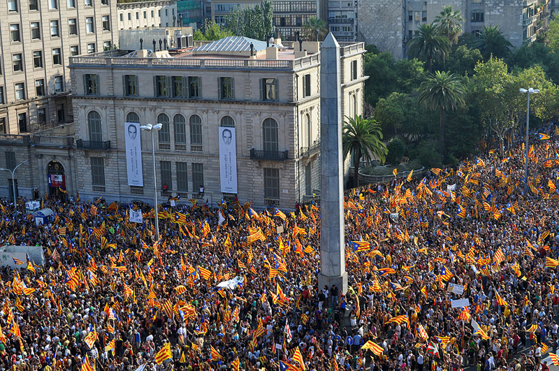Manifestación del 11 de septiembre en Barcelona. Fuente: Generalitat.
