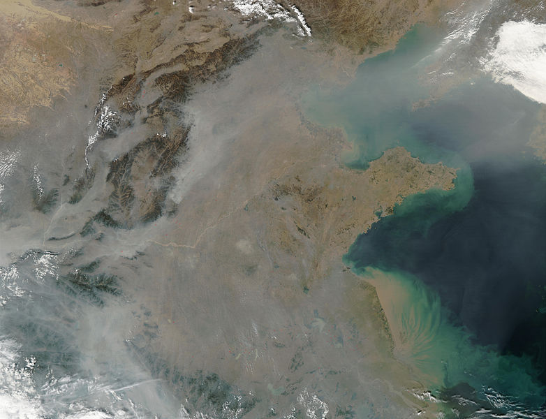 Contaminación atmosférica severa en China. Fuente: Wikipedia.