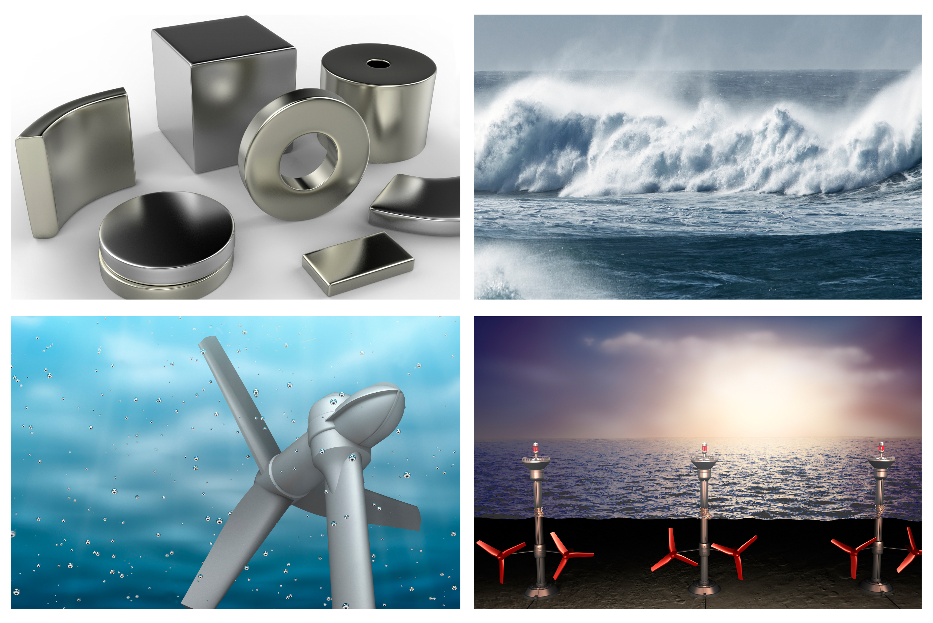 Los materiales de tipo magnético se utilizarán para crear generadores de energía mareomotriz. Fuente: UC3M/Magnetide.