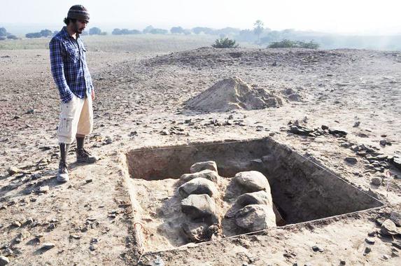 Excavación de uno de los montículos en el valle Chincha (Perú). Imagen: C. Stanish. Fuente: Universidad de California.