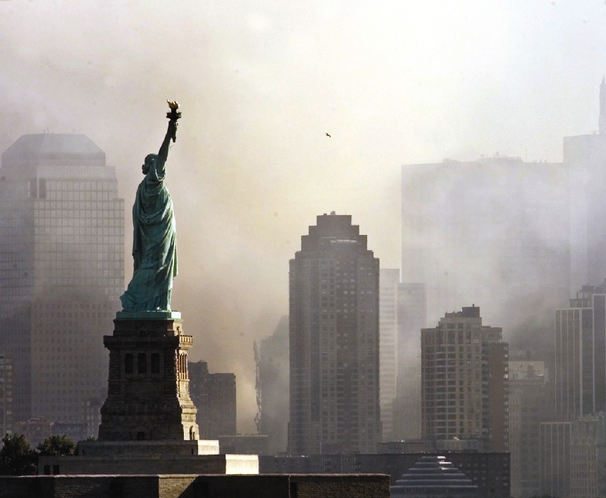 La Estatua de la Libertad el 11 de septiembre de 2001