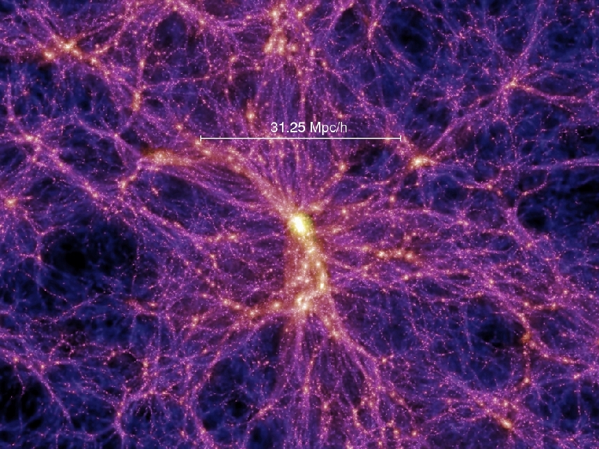 Imagen de una galaxia, no de una neurona (Millennium Simulation)
