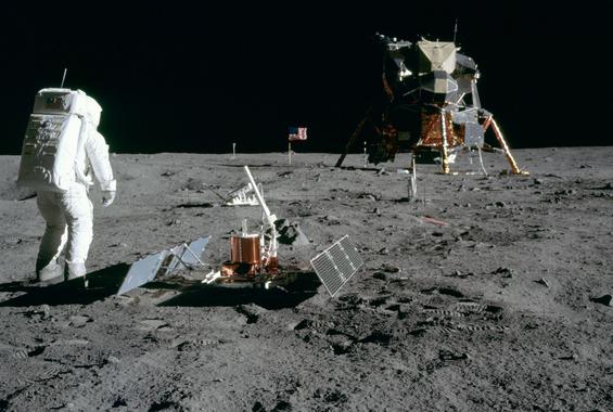Buzz Aldrin en la Luna, donde llegó a bordo del Apolo 11. Imagen: NASA. Fuente: Sinc.
