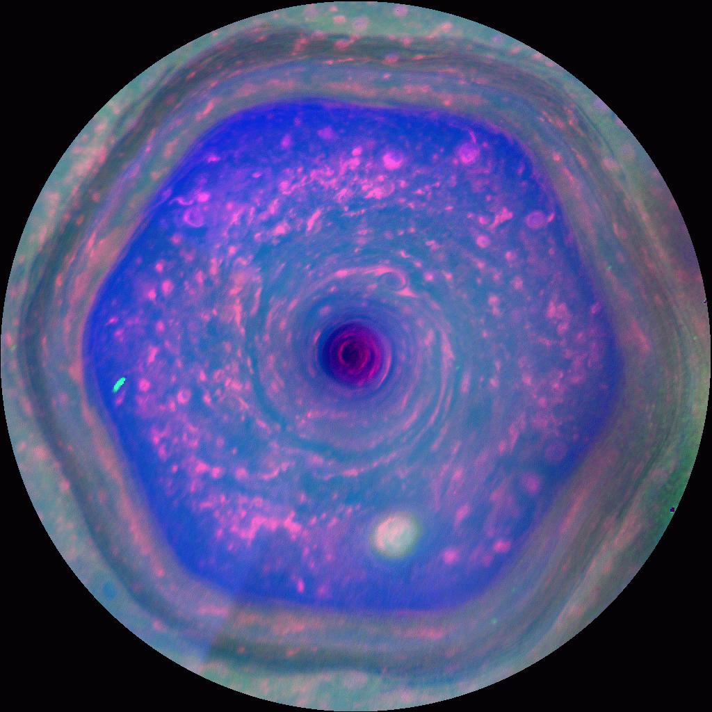 El 'hexágono' de Saturno. Fuente: NASA/JPL-Caltech/SSI/Hampton University.