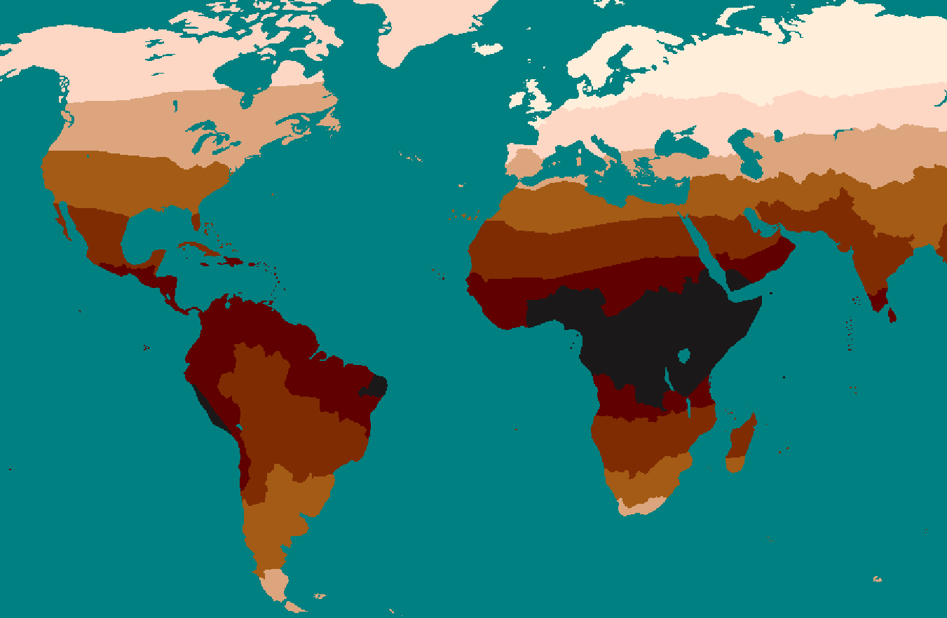 Distribución global del color de piel. Fuente: UPV/EHU