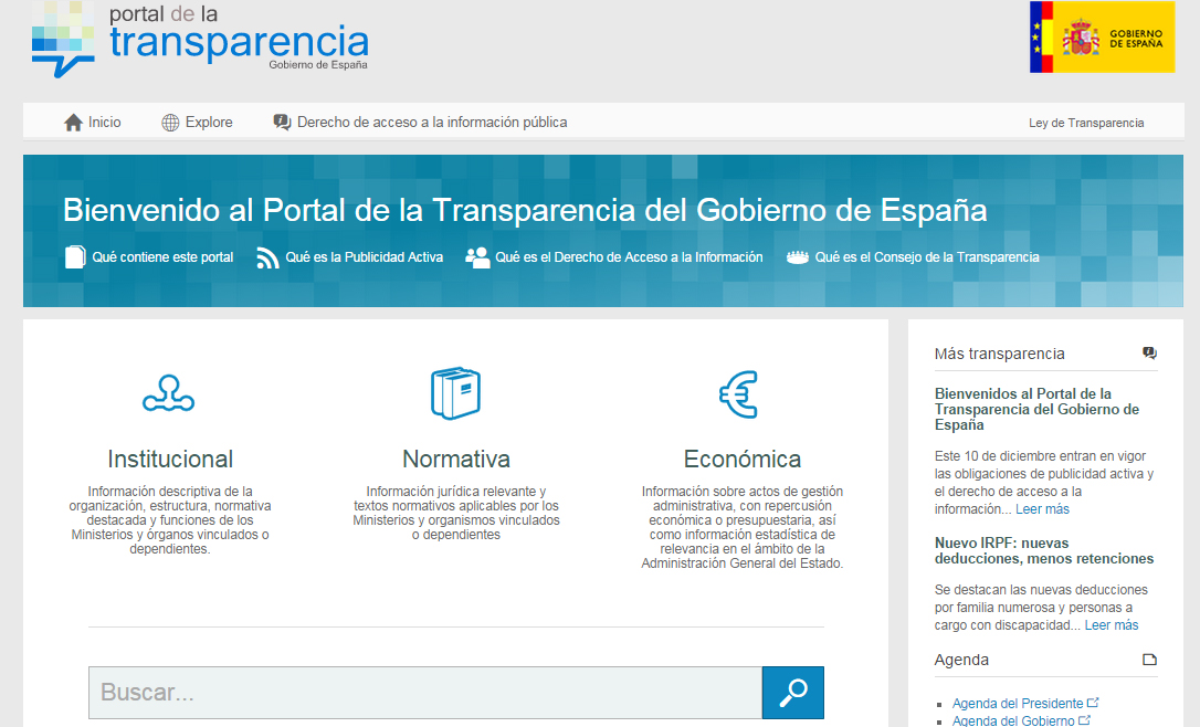 Portal de la Transparencia del Gobierno.