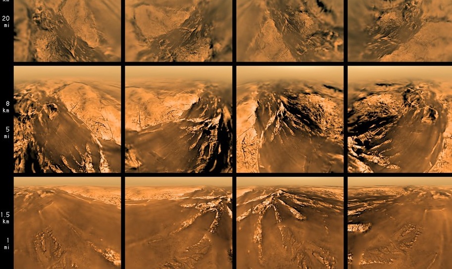Imágenes de la superficie de Titán tomadas por la sonda Huygens. Fuente: ESA.