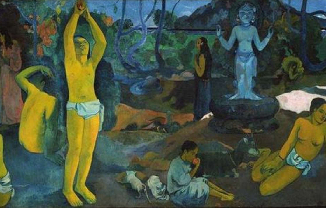 '¿De dónde venimos? ¿Quiénes somos? ¿Adónde vamos?', de Paul Gauguin (1897). Fuente: Wikipedia.