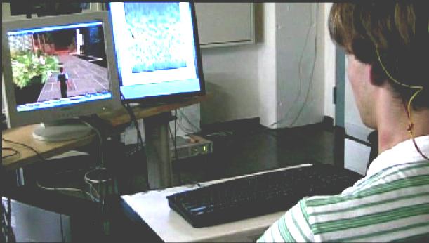 Un avatar sigue las instrucciones mentales de un habitante de Second Life. Keio University.