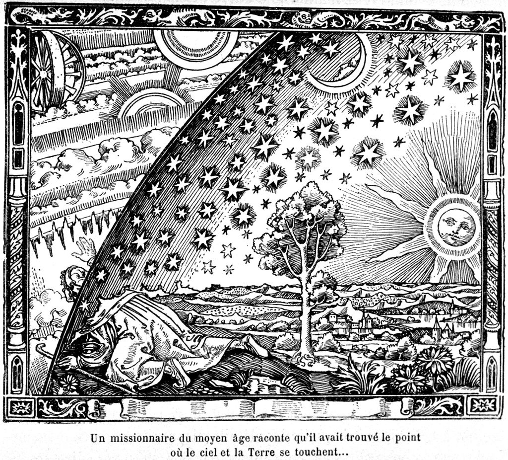 ¿Cuáles son los últimos principios y causas del mundo? Grabado Flammarion de Camille Flammarion: “L'Atmosphere: Météorologie Populaire” (París, 1888). Fuente: Wikipedia.