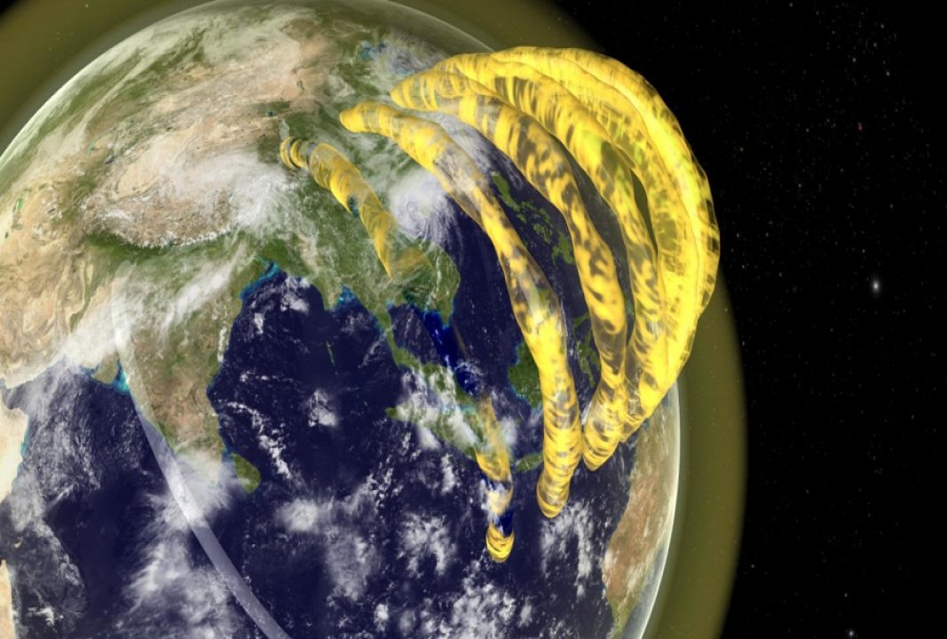 Visión artística de los tubos de plasma de la magnetosfera de la Tierra. Imagen: Mats Bjorkland. Fuente: Universidad de Sydney.