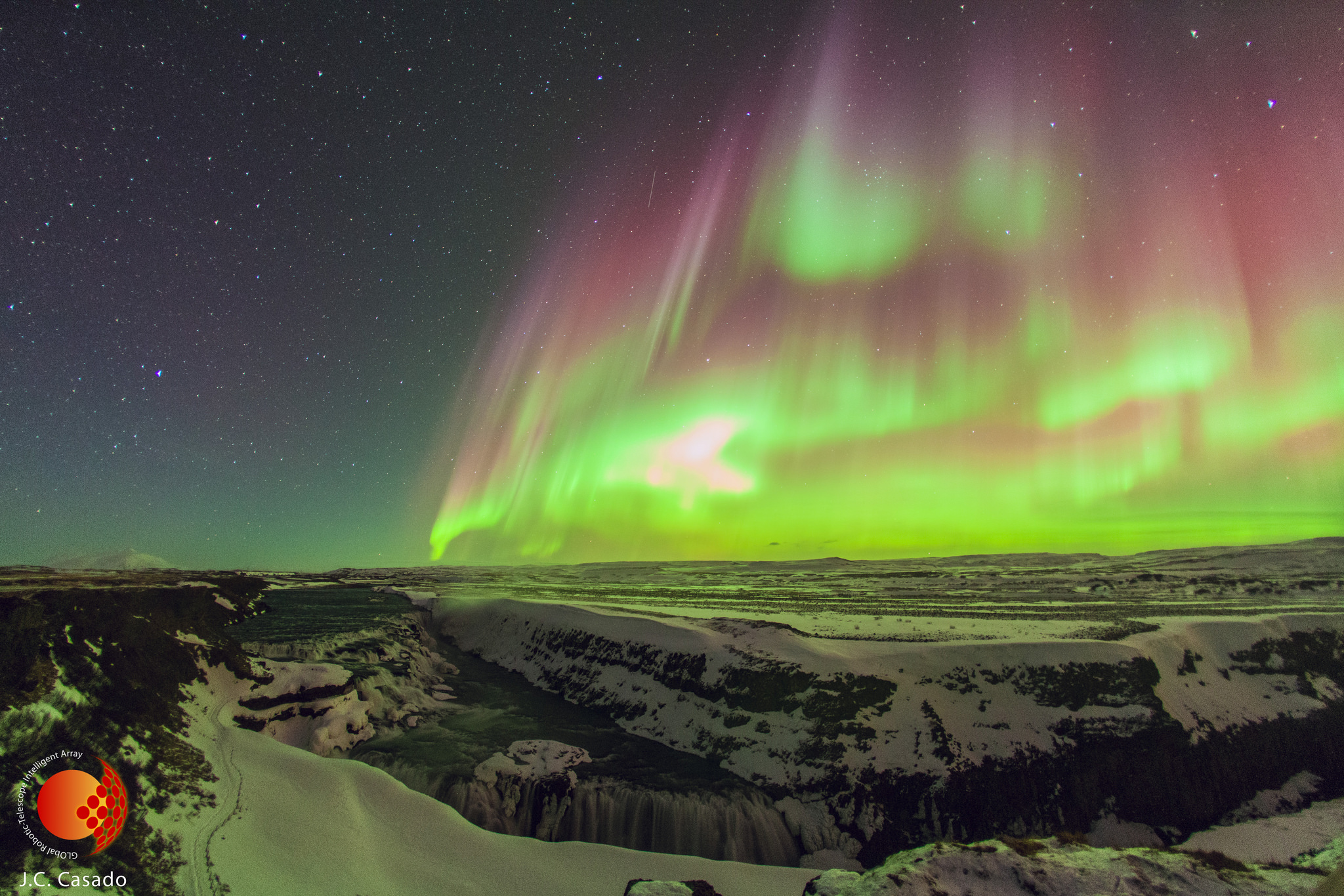 Aurora boreal desde Islandia tomada el 17 de marzo 2015. Fuente: GLORIA.