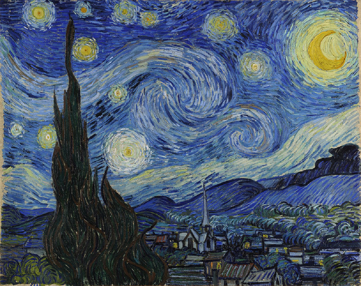 'La noche estrellada', de Van Gogh, en el Museo de Arte Moderno de Nueva York. Fuente: Wikipedia.