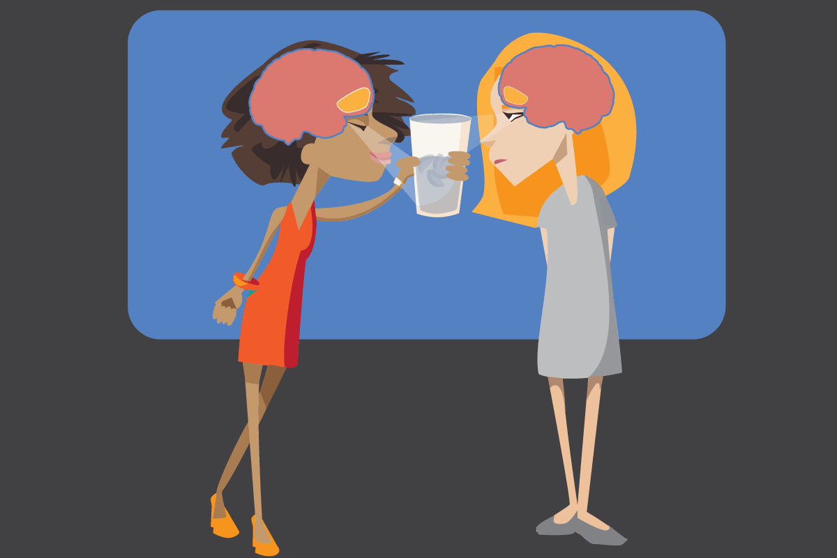 ¿Vaso medio lleno o medio vacío? Imagen: Julie McMahon. Fuente: Universidad de Illinois.