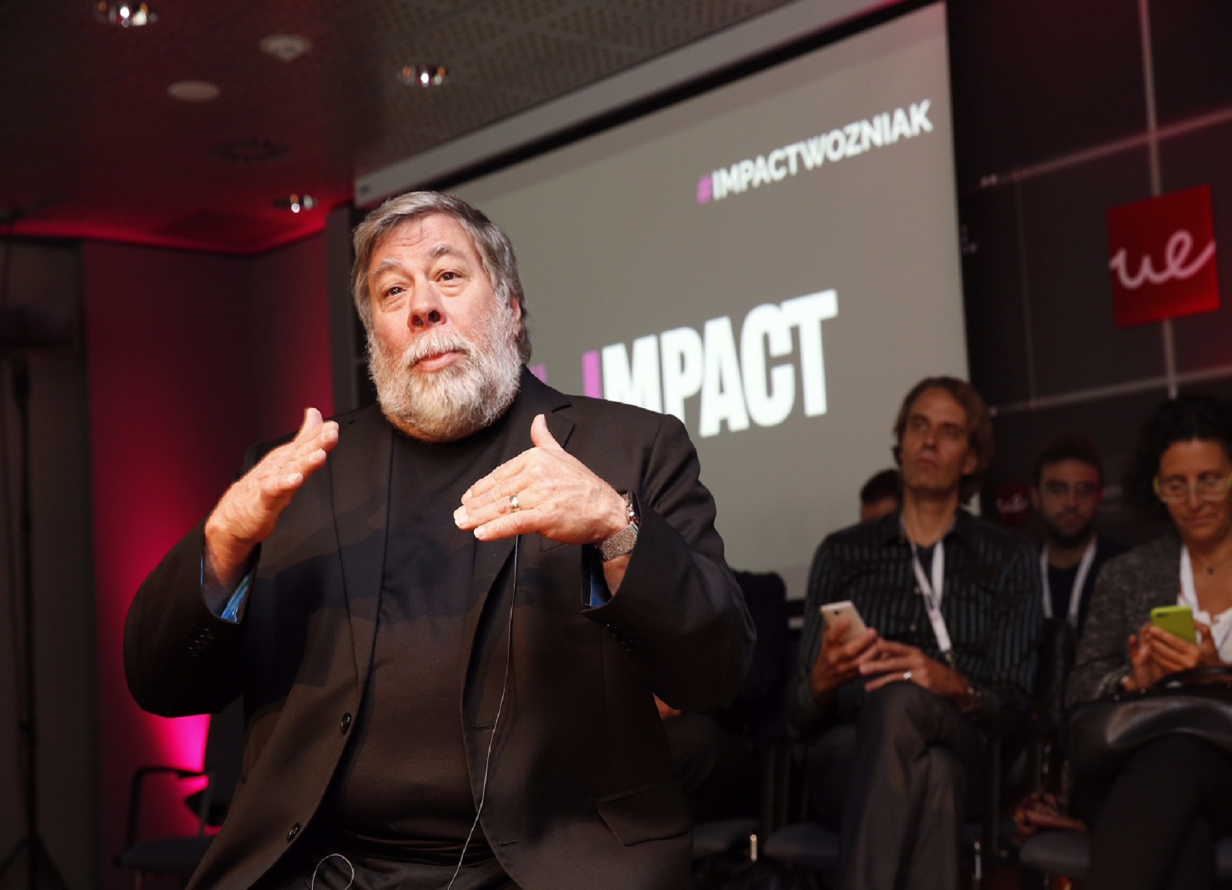Wozniak, durante la charla. Fuente: UEM.