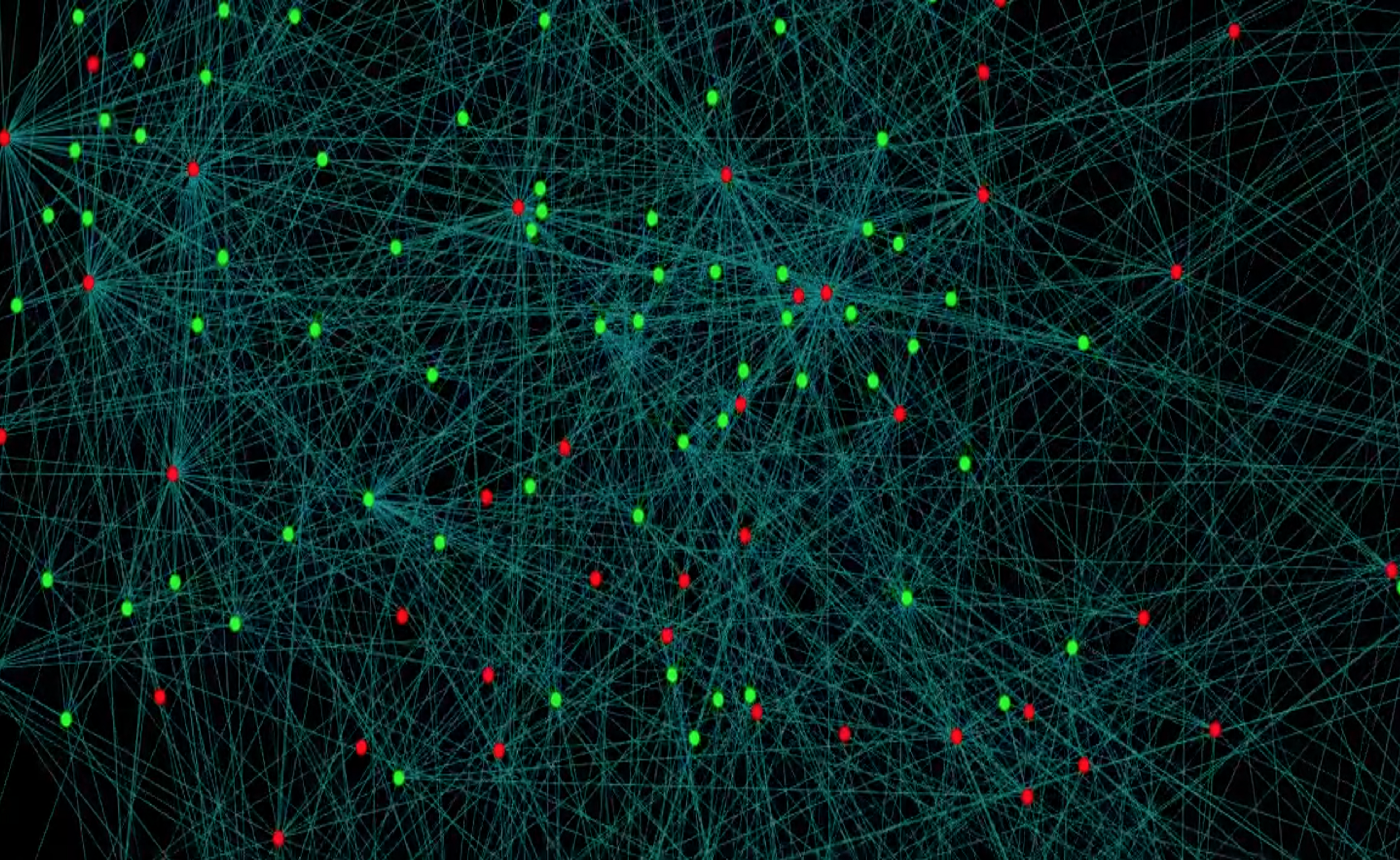 Red de interacciones humanas anónimas dibujada con Nervousnet. Fuente: Nervousnet.info.