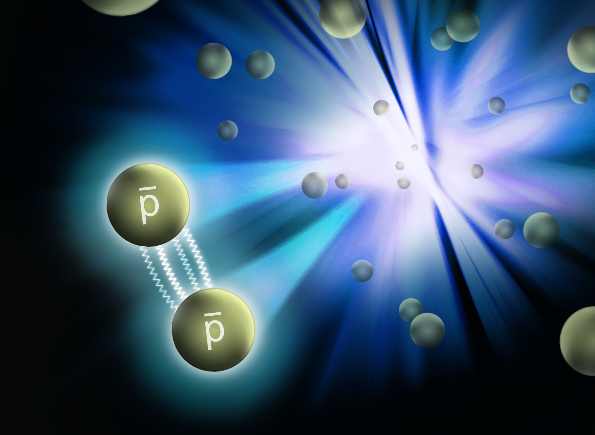 La fuerza que hay entre los antiprotones es similar a la que hay entre los protones. Fuente: Laboratorio Nacional de Brookhaven.