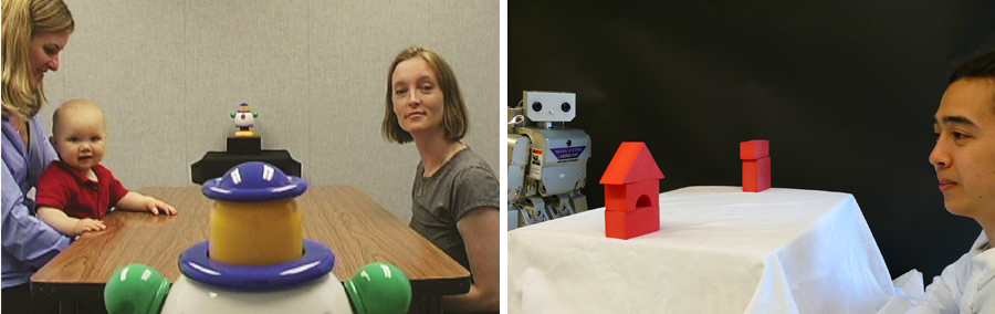 El equipo utilizó la investigación sobre cómo los bebés siguen la mirada de un adulto para enseñar a un robot a realizar la misma tarea. Fuente: UW