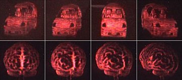Imágenes de un autómvil y de un cerebro humano conseguidas con esta tecnología. Universidad de Arizona.