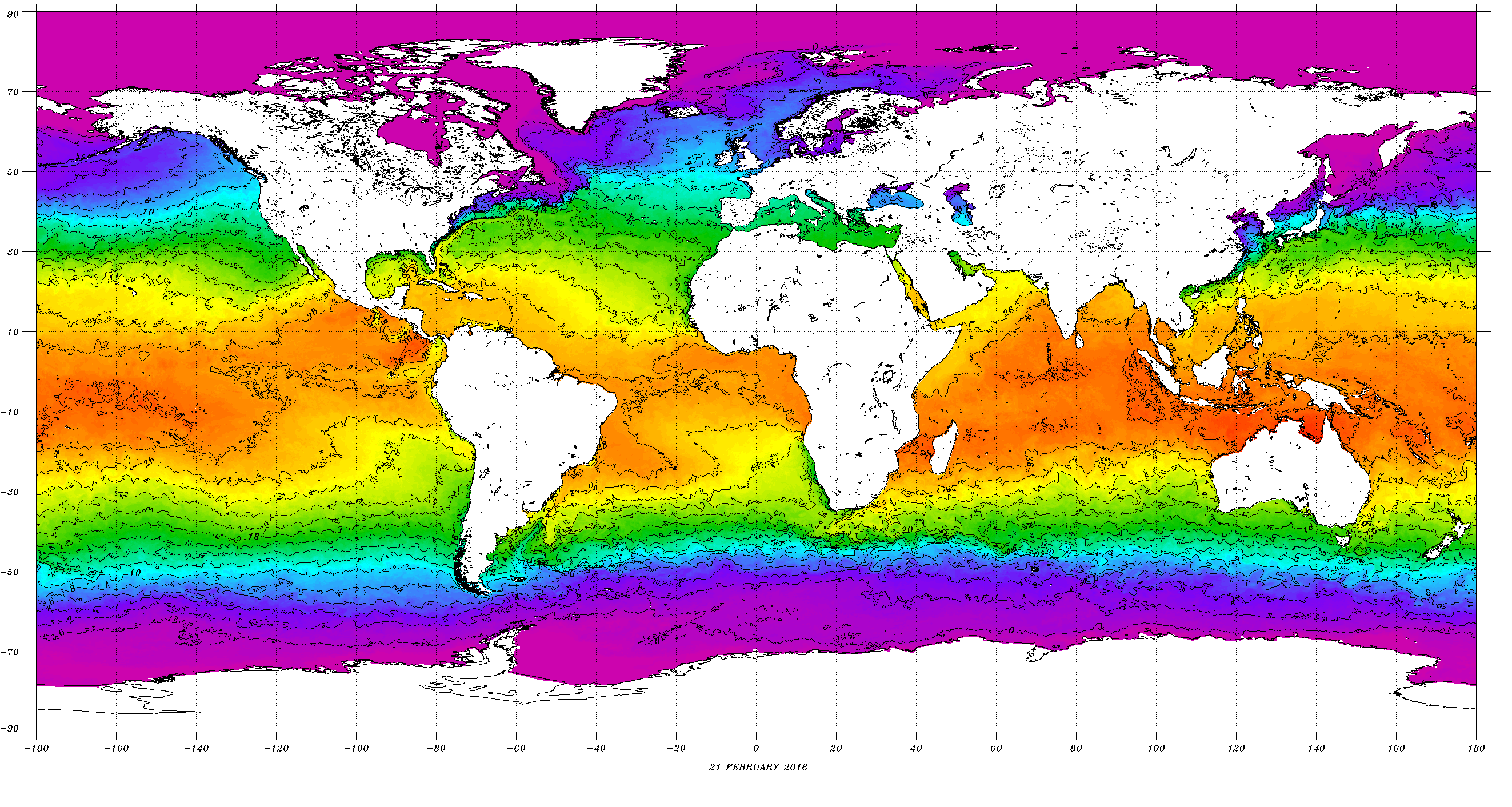Impacto de El Niño en febrero 2016. Fuente: NOAA.