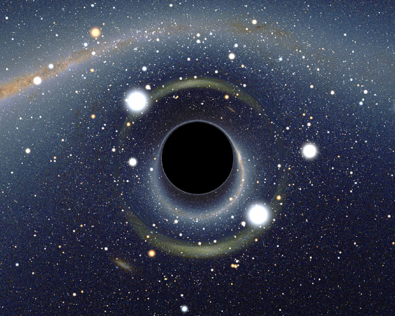Visión artística de un agujero negro. Imagen: Alain r. Fuente: Wikipedia.