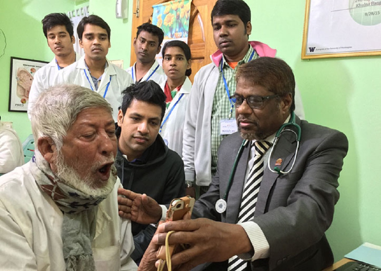 Las pruebas clínicas en la India y Bangladesh se hicieron con SpiroSmart. Fuente: UW