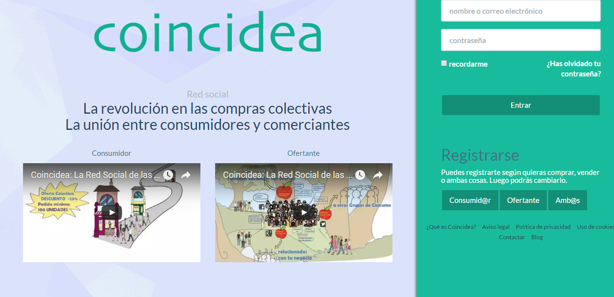 La web de Coincidea.