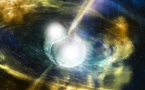 Detectan materia emergiendo de la fusión de dos estrellas de neutrones