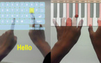 Gafas inteligentes con teclado virtual de texto y de piano