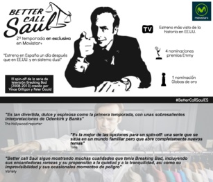 Better call Saul, la segunda temporada en exclusiva con Movistar+ Better call Saul, la segunda temporada en exclusiva con Movistar+