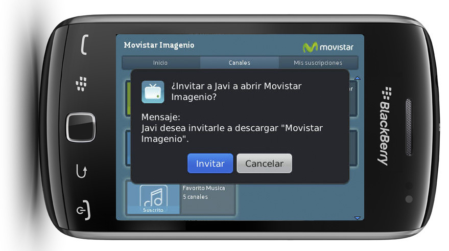 Movistar presenta Imagenio Móvil en la solución Blackberry, la primera aplicación de TV móvil en España integrada con Blackberry Messenger Movistar presenta Imagenio Móvil en la solución Blackberry, la primera aplicación de TV móvil en España integrada con Blackberry Messenger